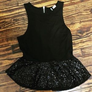 Sequin peplum crop top